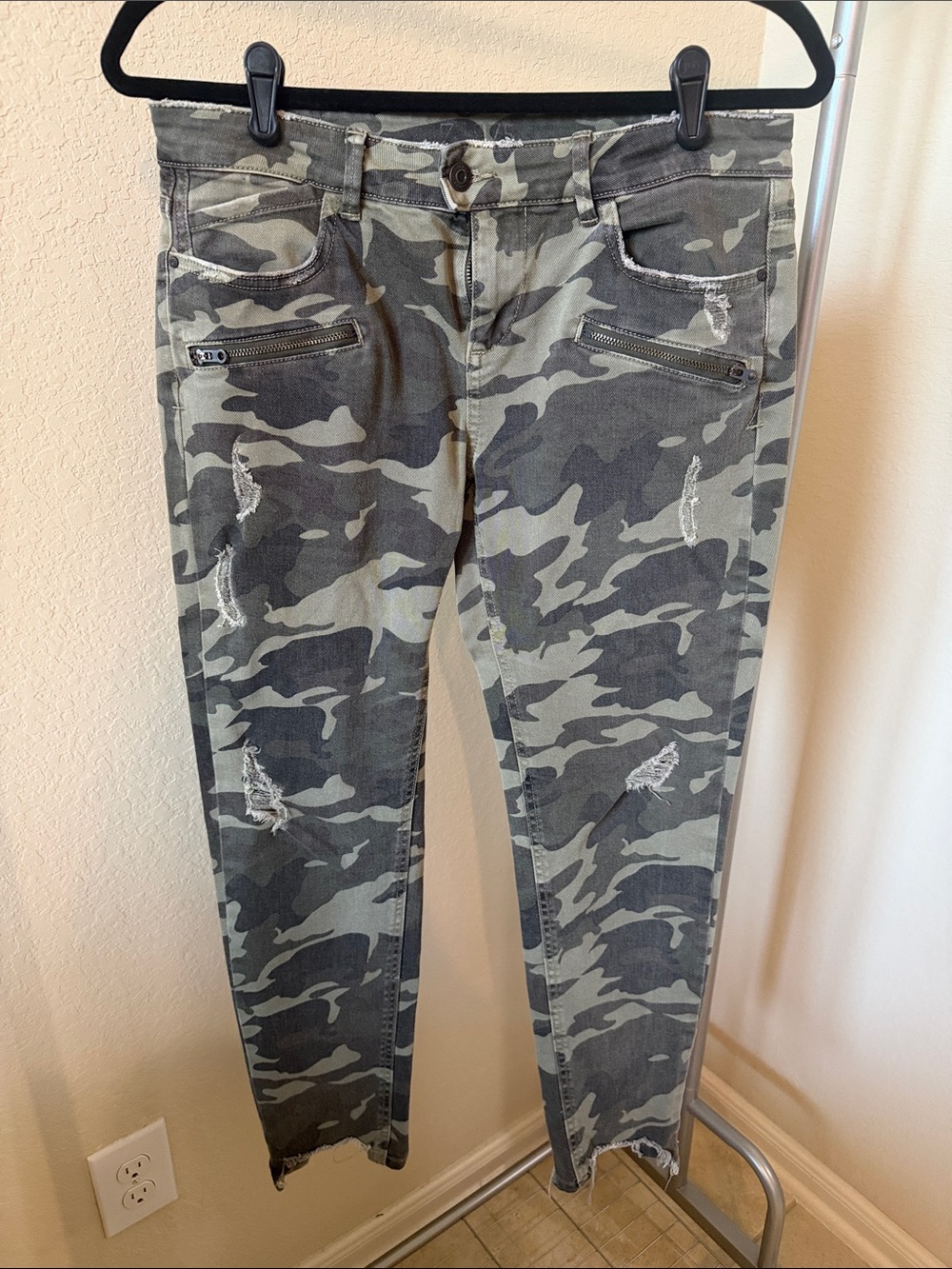 Camo Skinny Jeans - Green Camouflage